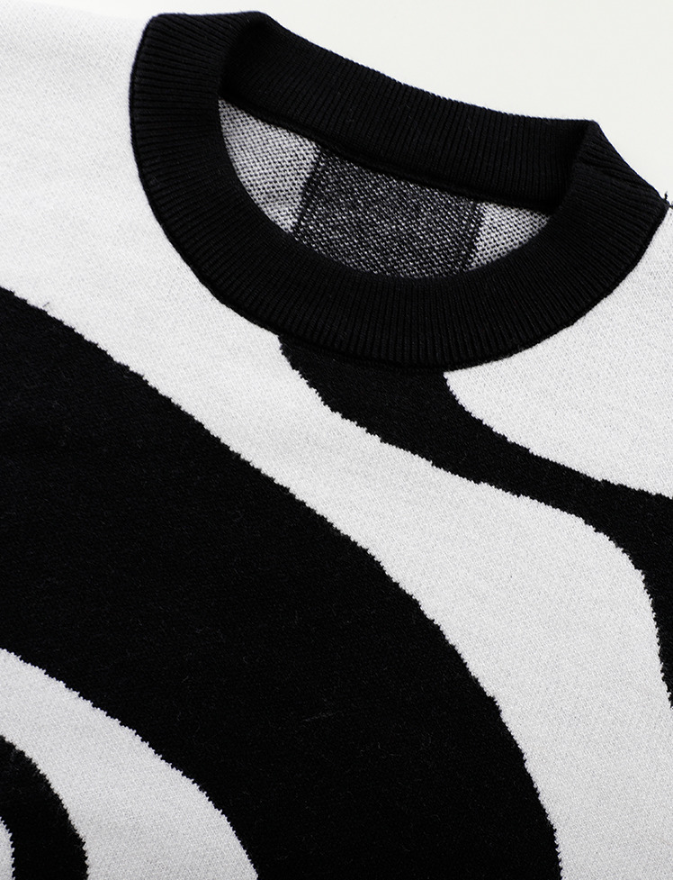 Geometric Pattern Knit Sweater - Y2K Aesthetic, Cozy Layering for Grunge & Coquette Styles