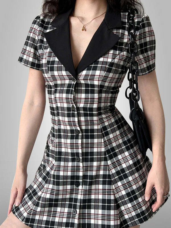 Go With Me Vintage Plaid Dress - Y2K Aesthetic, Coquette Style, Cute & Comfy Fashion