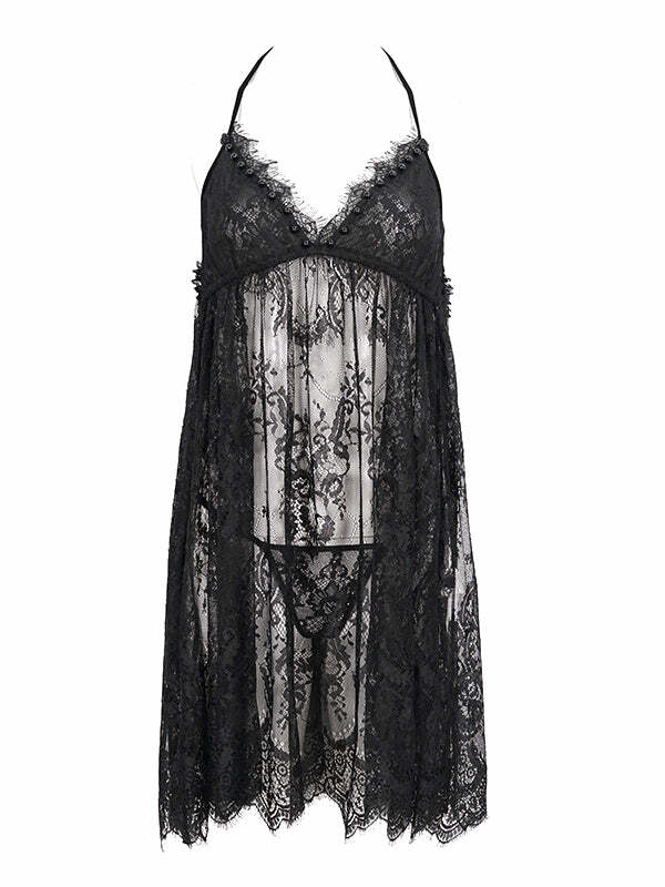 God Is A Woman Lace Lingerie Dress - Y2K Aesthetic, Coquette Style, Cute & Comfy Fashion