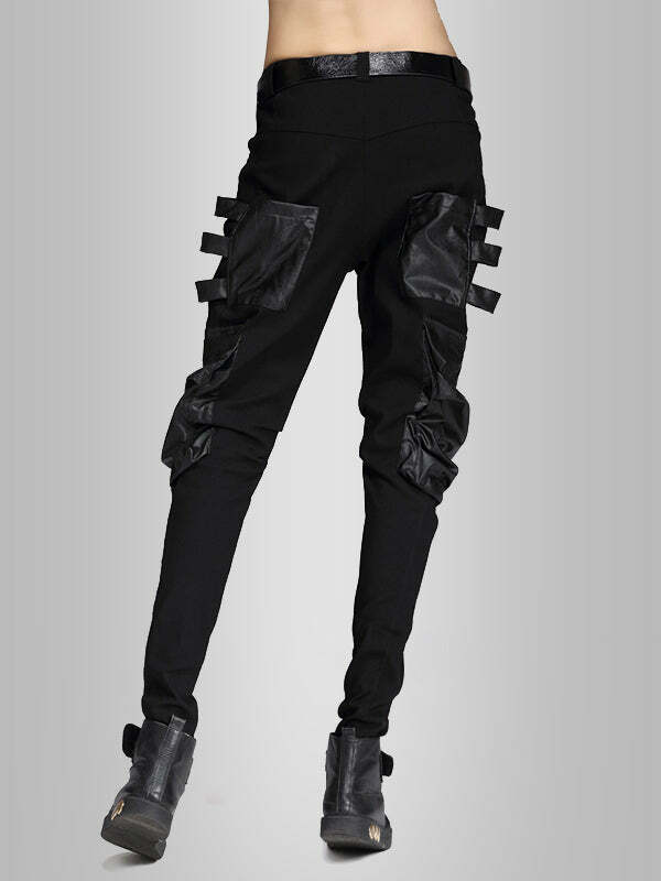 Gothic Y2K Belted Cargo Pants for Grunge Aesthetic, Coquette Style, and Vintage Vibes