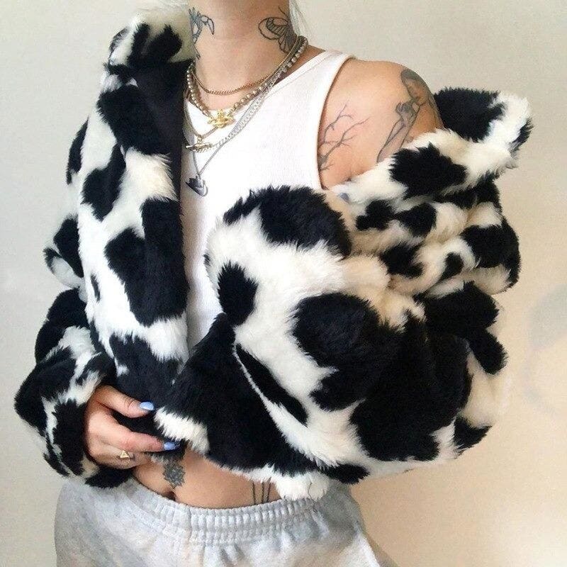 Gothic Y2K Crop Coat - Grunge Aesthetic Outerwear for Coquette and Soft Girl Styles