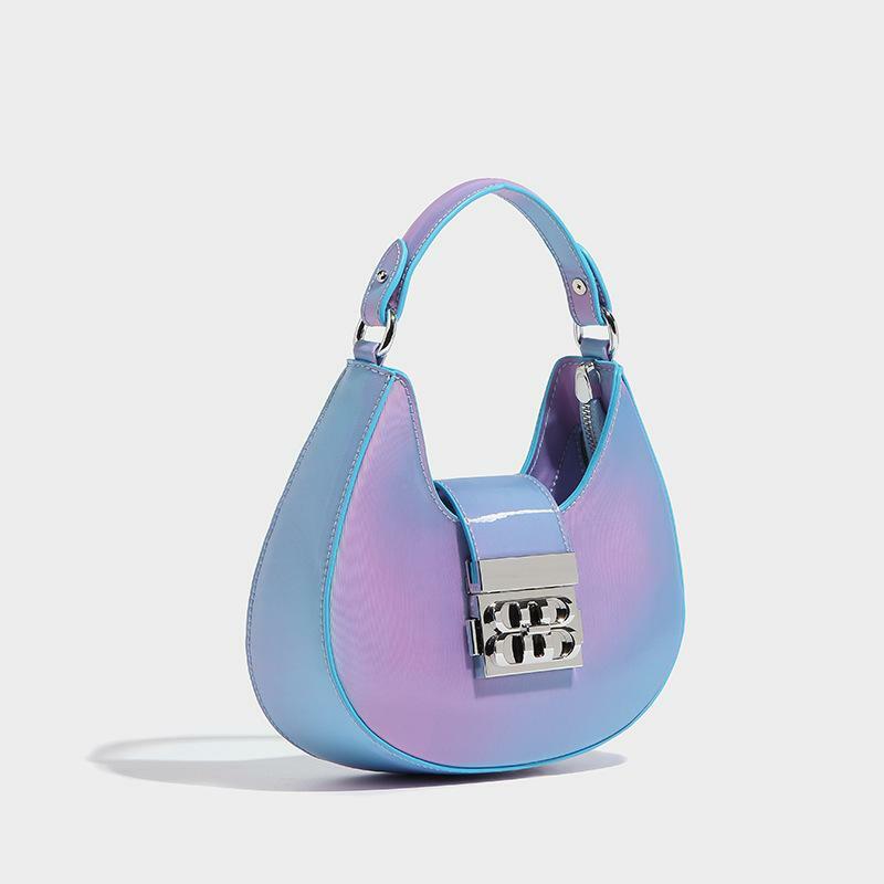 Gradient Metal Button Crossbody Handbag - Y2K Aesthetic Purse for Coquette & Grunge Styles