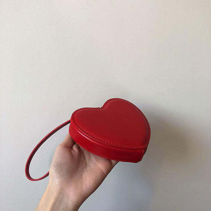 Heart-Shaped Solid Purse - Y2K Aesthetic Bag for Coquette, Grunge, and Cute Outfits