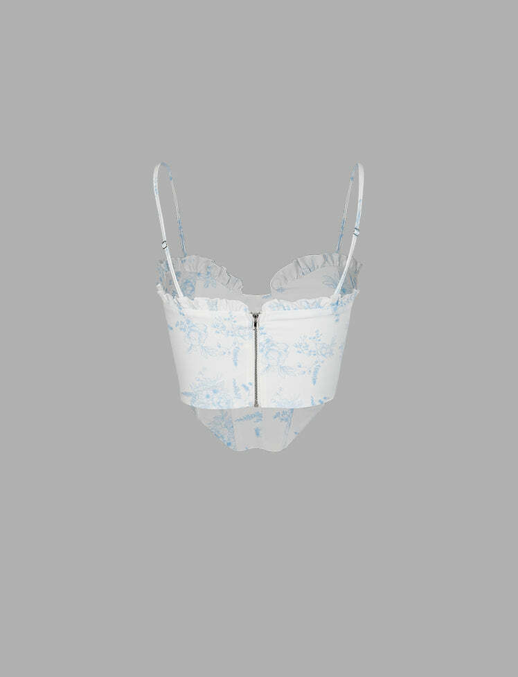 Irregular Floral Print Tank Top - Y2K Aesthetic Cute Top for Coquette & Grunge Styles