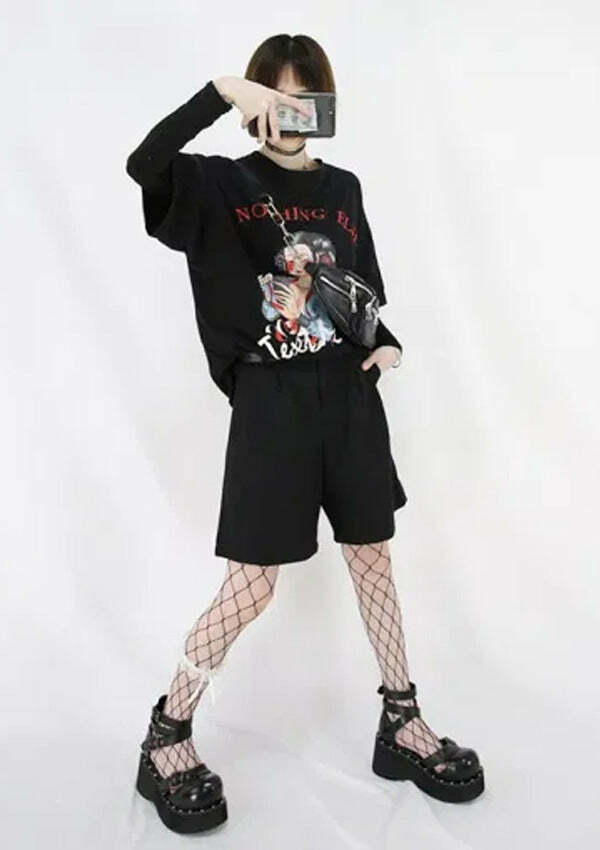 JULIE Y2K Platform Mary Jane Shoes - Cute Coquette Aesthetic Footwear for Grunge Style