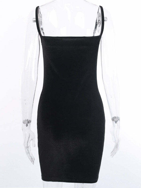 Just For You Y2K Velvet Dress - Coquette Aesthetic with Grunge Style Touch