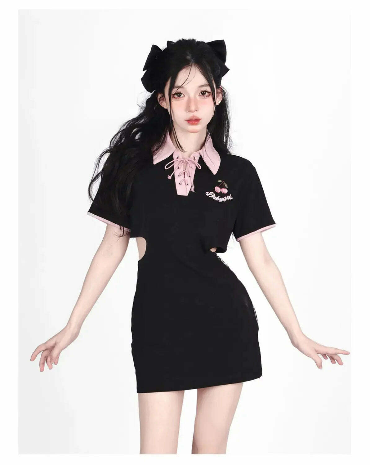 Kawaii Cherry Dress - Y2K Aesthetic Cute Top with Coquette Style for Trendy Outfits