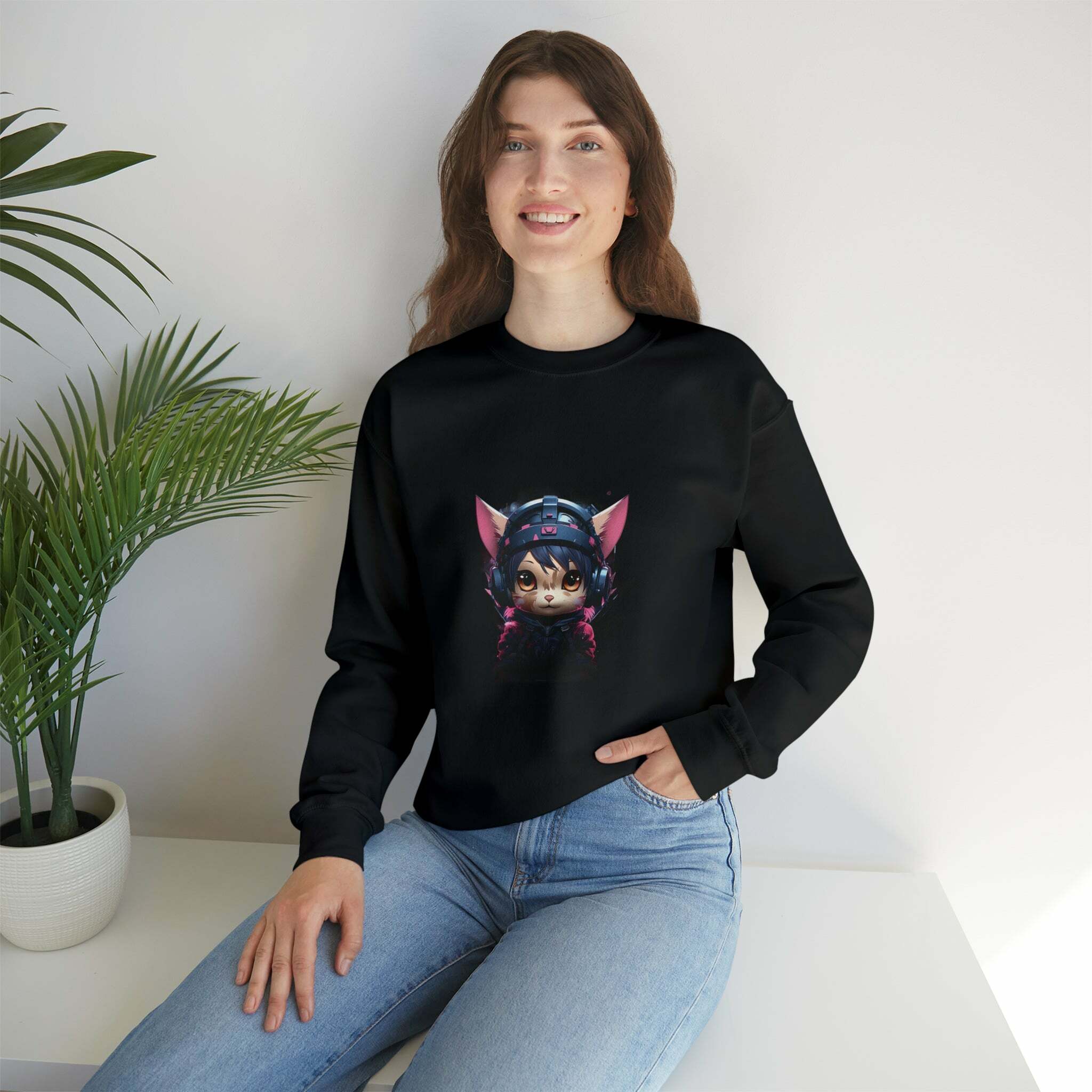Kawaii Cute Cat Hoodie - Y2K Aesthetic Comfy Top for Coquette & Grunge Styles