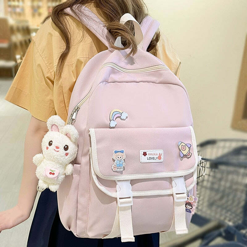 Kawaii Cute Pink Backpack - Y2K Aesthetic, Coquette Style, Pastel Goth, and Soft Girl Vibes