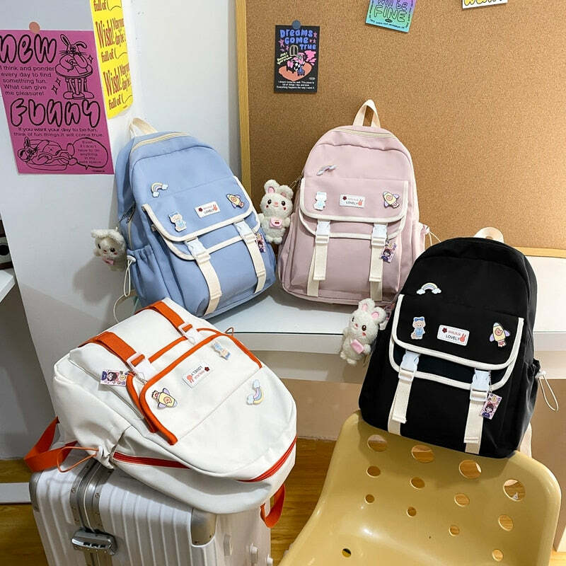 Kawaii Cute Pink Backpack - Y2K Aesthetic, Coquette Style, Pastel Goth, and Soft Girl Vibes