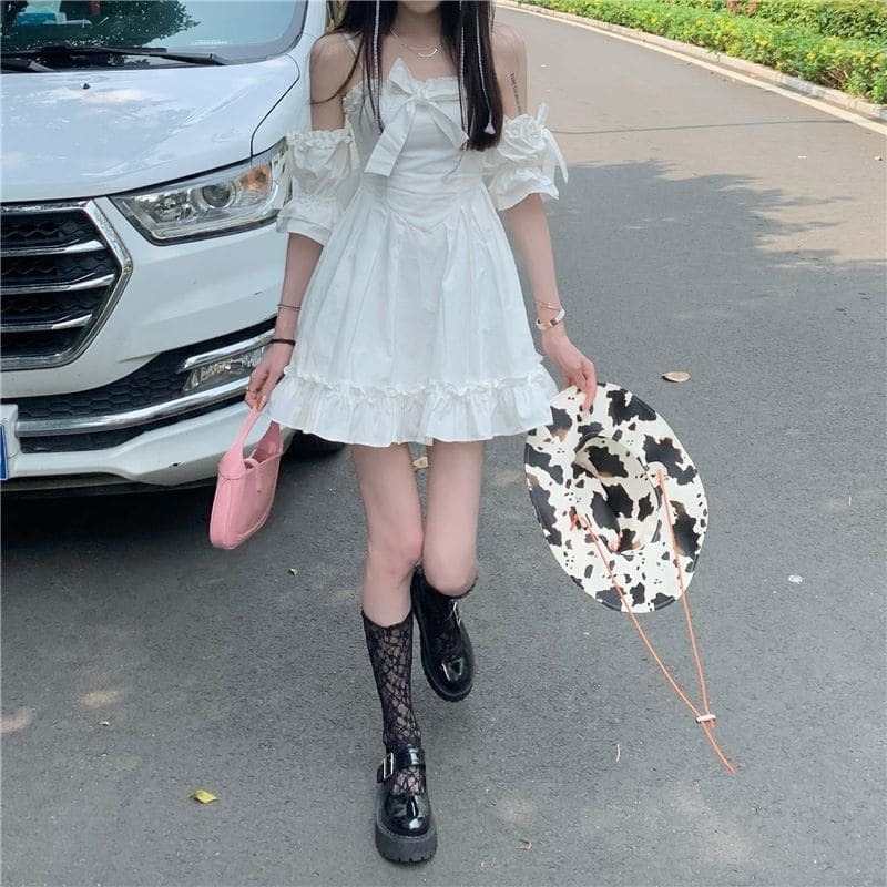 Kawaii Fairy Aesthetic Strap Dress - Y2K Fashion, Cute Pastel Goth Style, Coquette Vibes