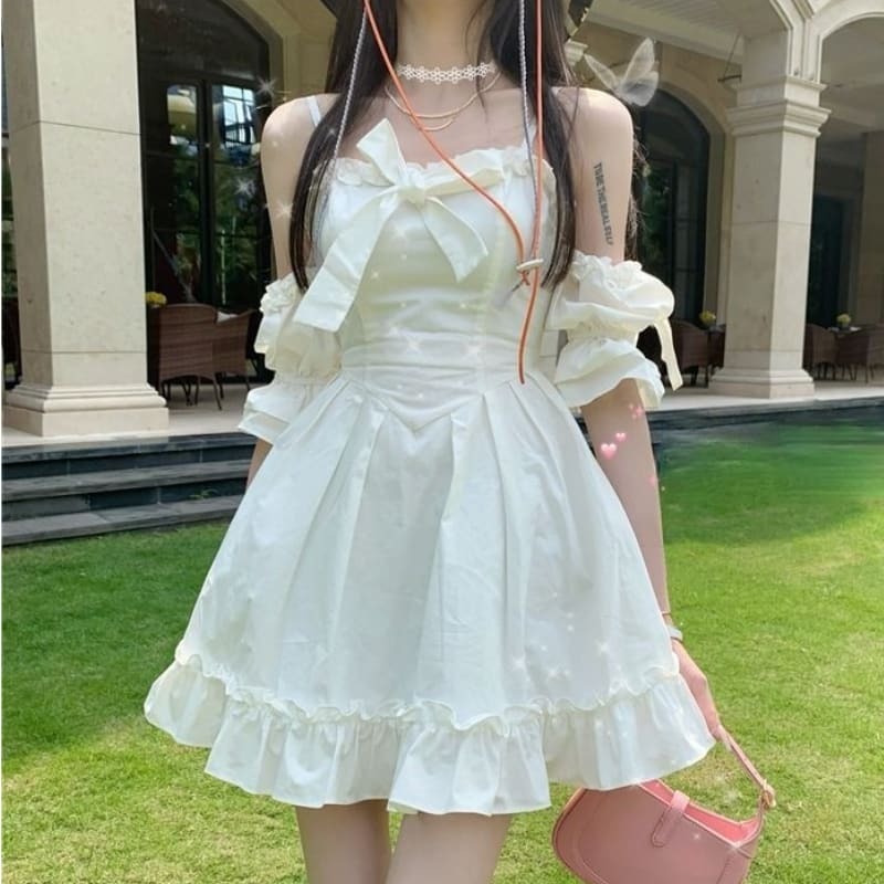 Kawaii Fairy Aesthetic Strap Dress - Y2K Fashion, Cute Pastel Goth Style, Coquette Vibes