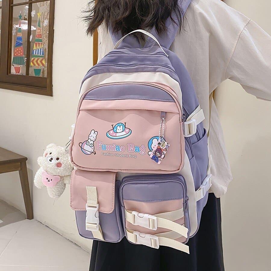 Kawaii Waterproof Candy Backpack | Cute Pastel Goth Aesthetic Bag for Y2K & Coquette Style