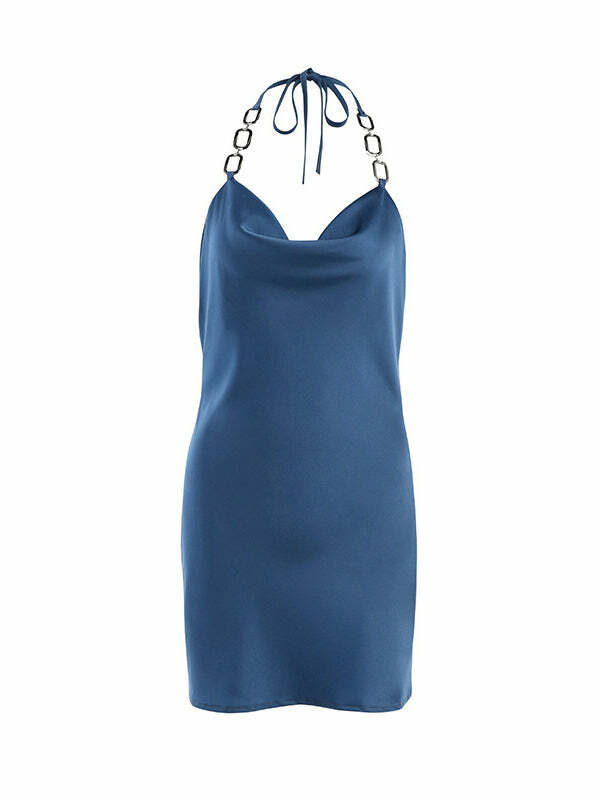 Keep Calm Y2K Metal Chain Dress - Grunge Aesthetic with Coquette Style for Trendy Looks