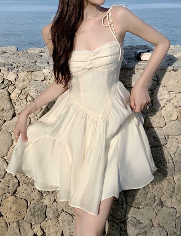 Knot Shoulder A-Line Corset Dress - Y2K Aesthetic Summer Prom Dress for Coquette Style