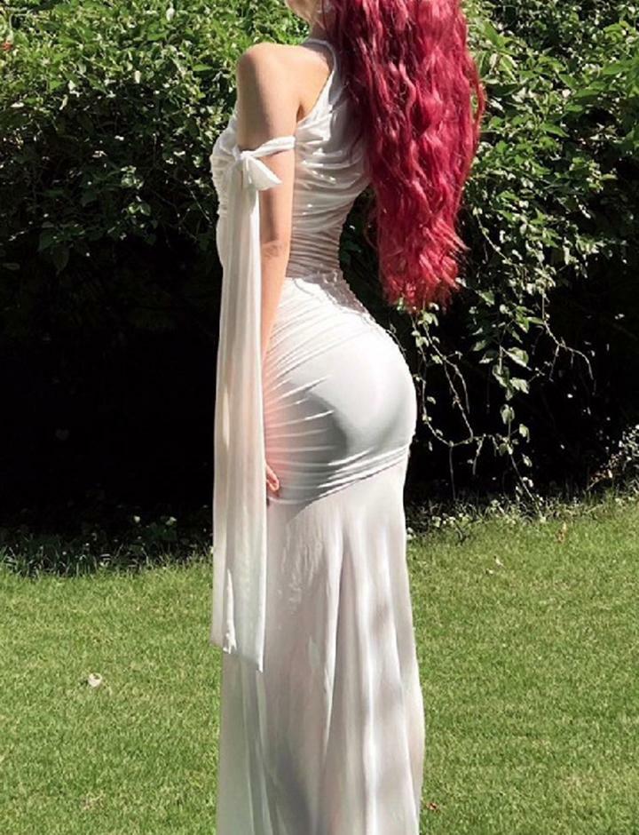 Knot Shoulder Ruched Bodycon Maxi Dress - Y2K Aesthetic, Coquette Style, Cute & Comfy Fashion