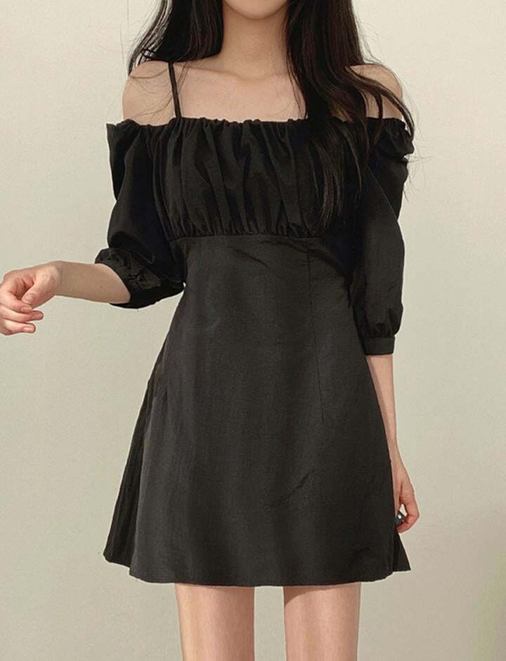Korean Chic Off-the-Shoulder Strapless Dress - Y2K Aesthetic, Coquette Style, Cute Fashion