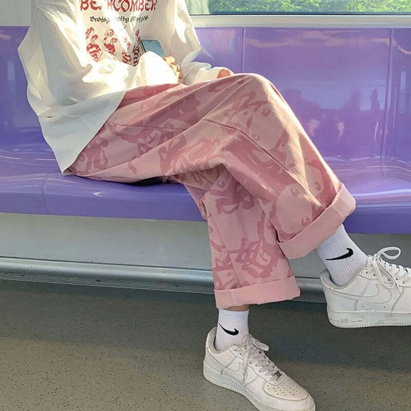 Korean Style Wide Leg Pants - Y2K Aesthetic, Comfy Grunge Fashion, Cute Casual Outfits
