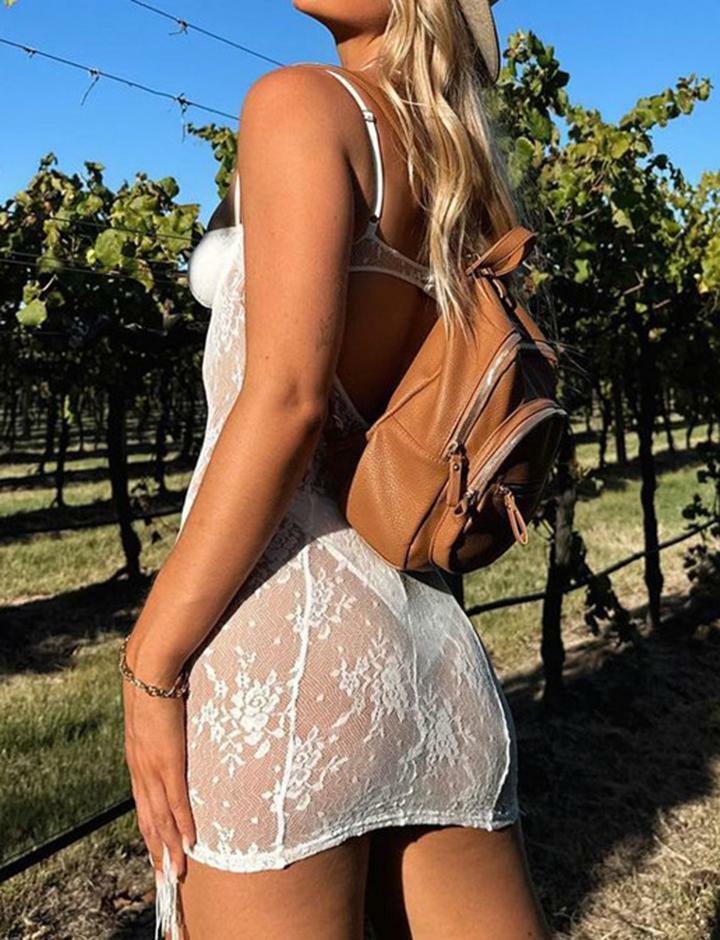 Lace Backless Y2K Tassel Dress with Coquette Aesthetic for Cute and Comfy Outfits