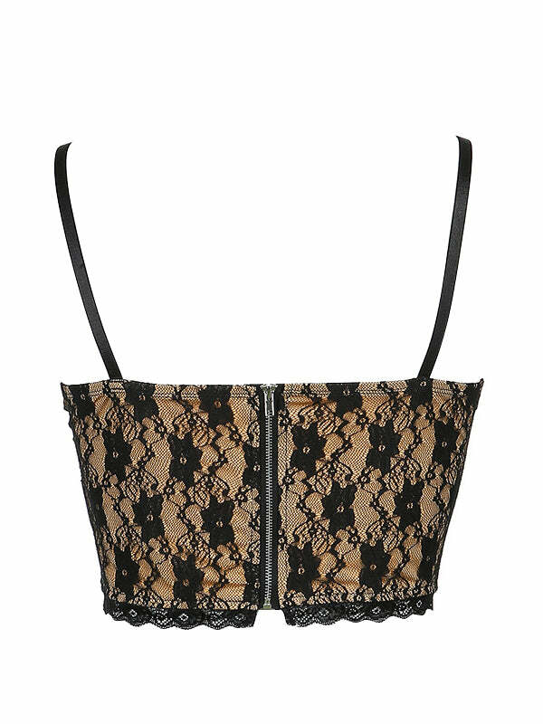 Lace Bowknot Mini Top - Y2K Aesthetic Cute Crop Top for Coquette & Grunge Styles