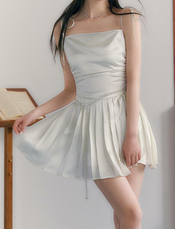 Lace Design High Waist Suspender Dress - Y2K Aesthetic Cute Dress for Coquette & Grunge Styles