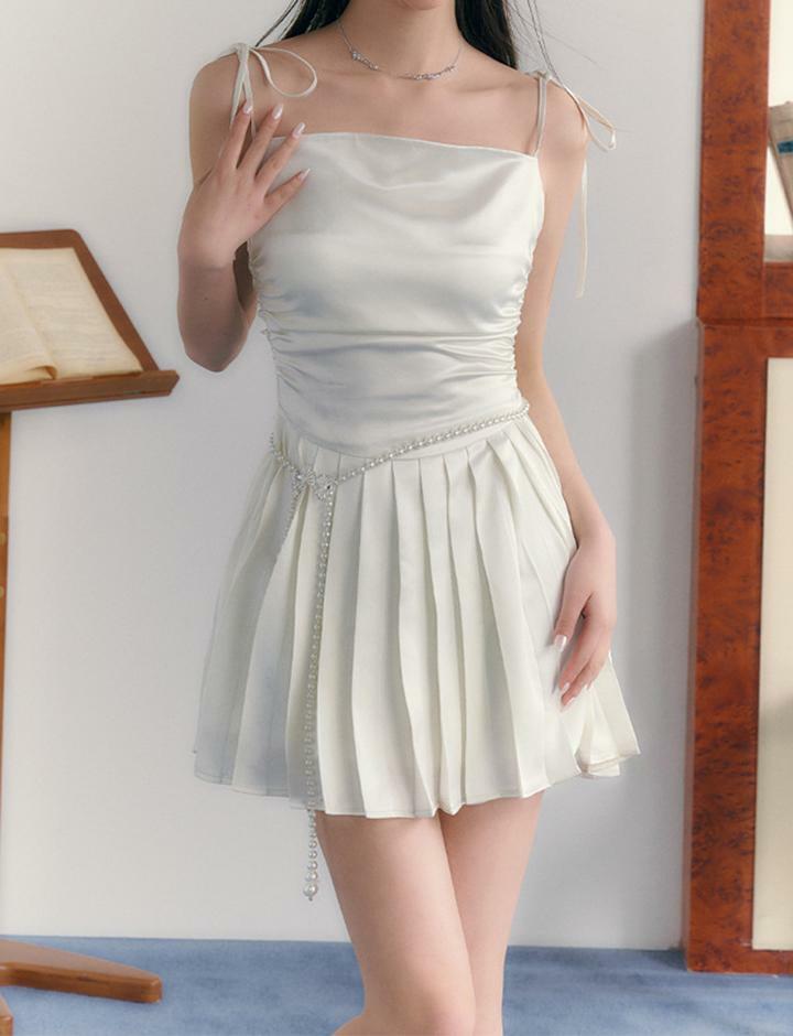 Lace Design High Waist Suspender Dress - Y2K Aesthetic Cute Dress for Coquette & Grunge Styles