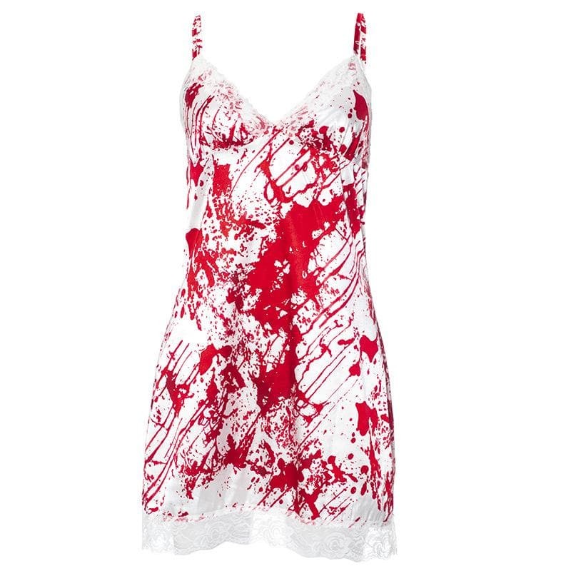 Lace Hem Contrast V-Neck Backless Cami Mini Dress - Y2K Aesthetic Cute Outfit for Fall