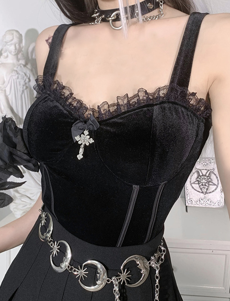 Lace Paneled Zipper Corset Top - Y2K Fashion Meets Coquette Aesthetic for Cute Outfits
