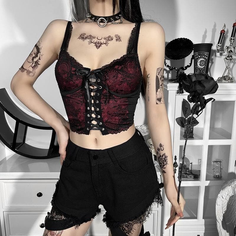 Lace V-Neck Backless Crop Top - Y2K Aesthetic, Coquette Style, Cute & Comfy Fashion