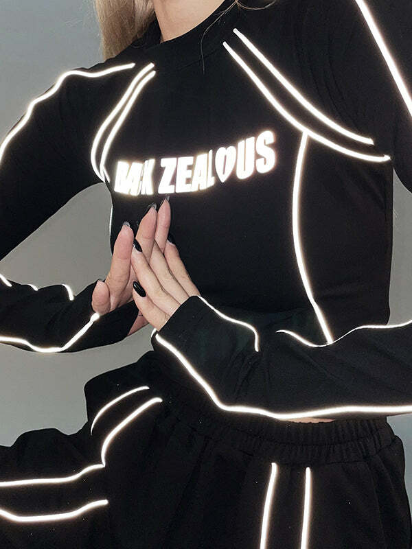 Reflective Y2K Grunge Pants - Aesthetic Cargo Style for Coquette & Emo Looks