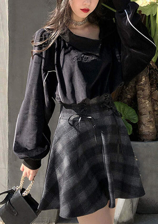 RESTING WITCH Black Y2K Sweatshirt - Grunge Aesthetic Comfy Hoodie for Cute Outfits