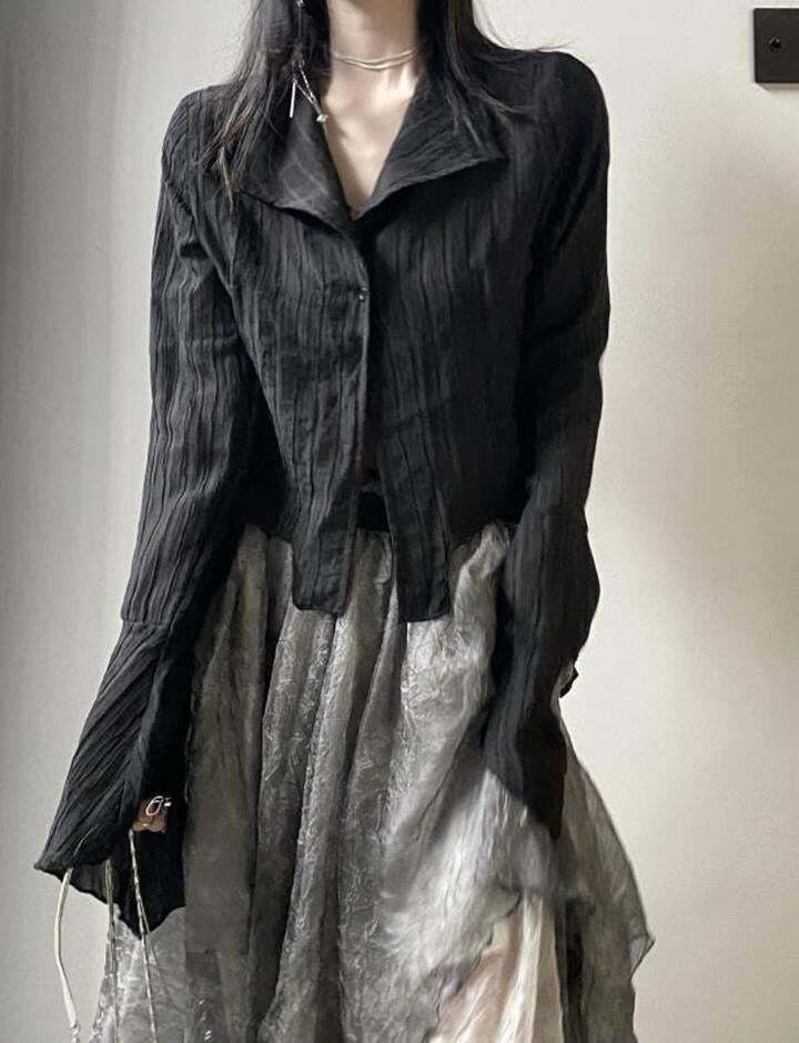 Retro Y2K Aesthetic Long-Sleeved Shirt - Cute Coquette & Grunge Style Top