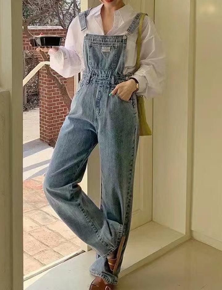 Retro Y2K Denim Overalls - Cute Loose Wide Leg Pants for Coquette & Grunge Aesthetic