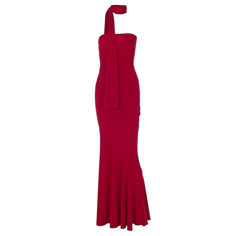 Ribbed Ruffle Backless Tube Maxi Dress - Y2K Aesthetic, Coquette Style, Cute Summer Outfit