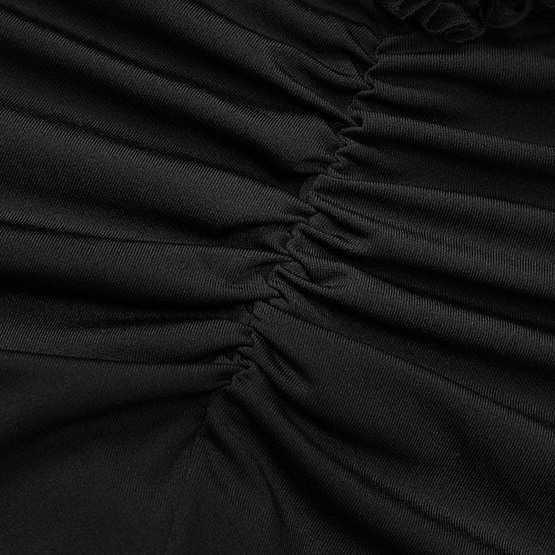 Ruffle Hollow Out Ruched Bowknot Cami Midi Dress - Y2K Coquette Aesthetic Fashion