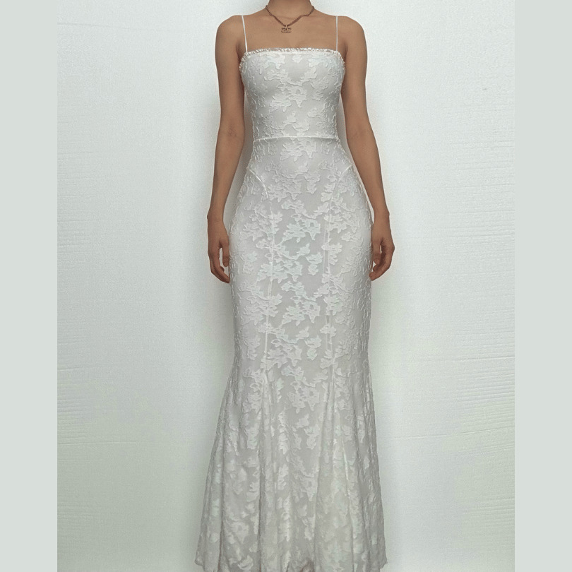Ruffle Lace-Up Backless Cami Maxi Dress - Y2K Aesthetic, Coquette Style, Cute Summer Fashion