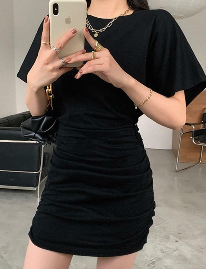 Ruffled Vintage Black Mini Dress - Y2K Aesthetic, Coquette Style, Cute Party Outfit