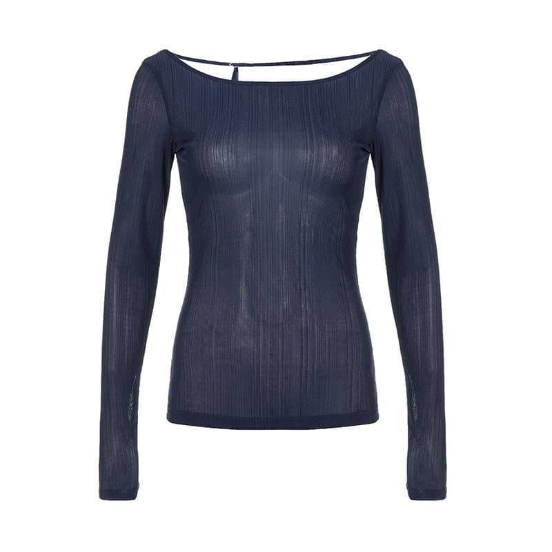 Self-Tie Backless Textured Top - Y2K Fashion, Coquette Aesthetic, Cute Crop Top Style