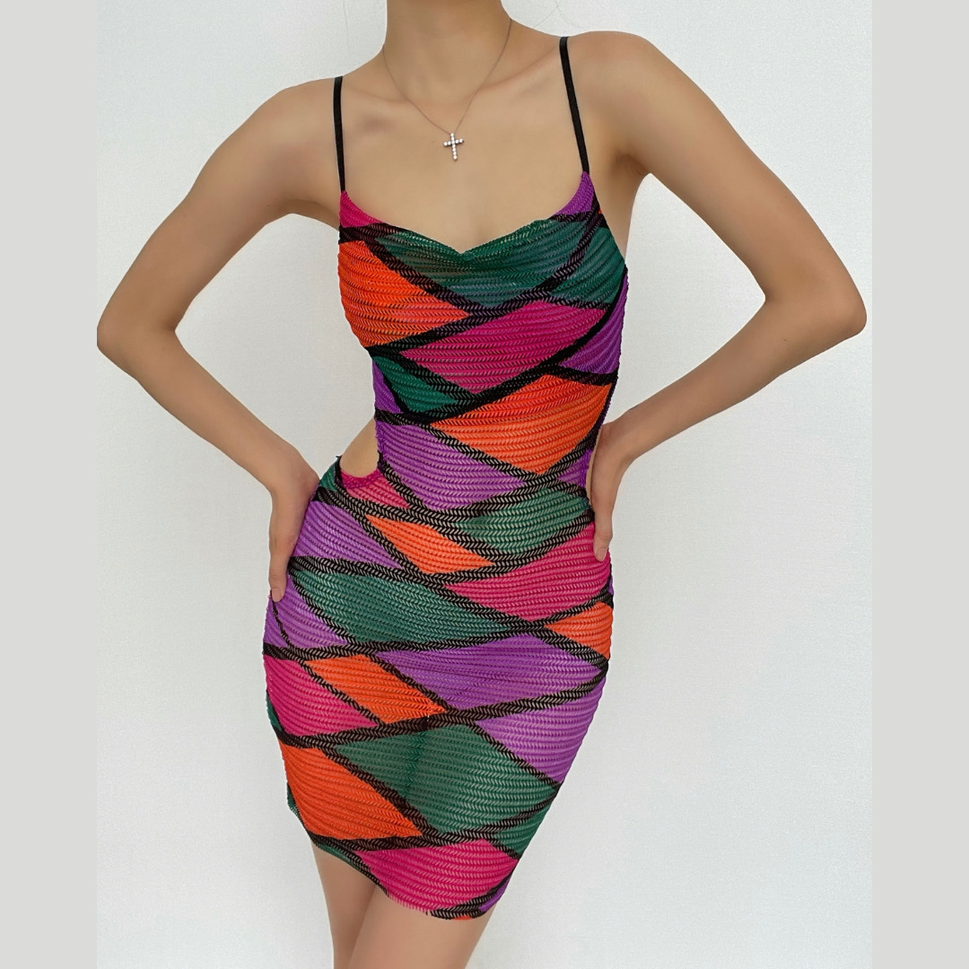 Sheer Mesh Contrast Cami Dress - Y2K Aesthetic, Coquette Style, Cute & Comfy Fashion