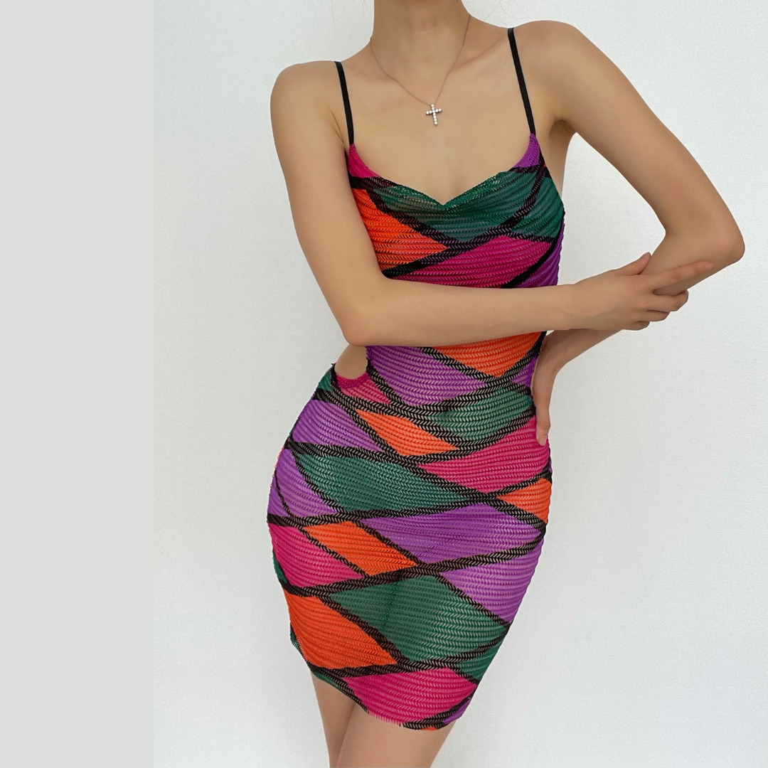Sheer Mesh Contrast Cami Dress - Y2K Aesthetic, Coquette Style, Cute & Comfy Fashion