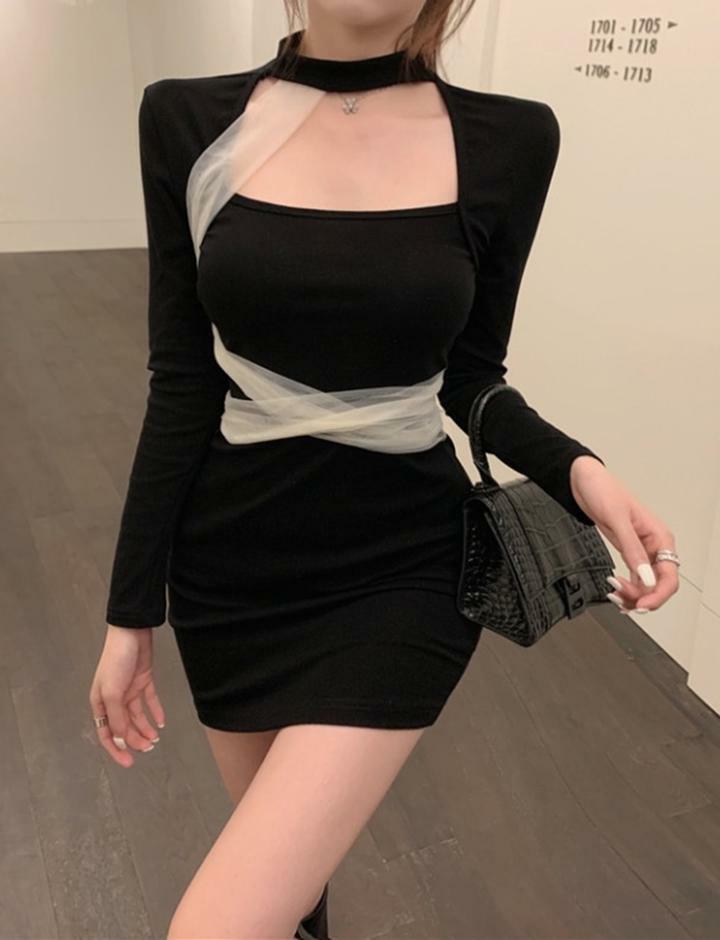 Square Neck Mesh Strap Bodycon Mini Dress - Y2K Aesthetic Party Outfit for Trendy Looks