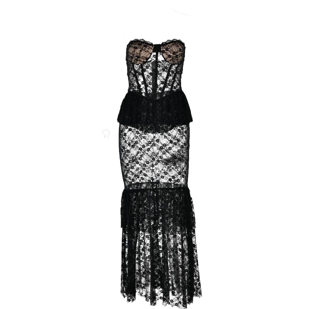 Sweetheart Neck Ruched Tube Maxi Dress - Y2K Fashion, Coquette Aesthetic, Cute & Comfy
