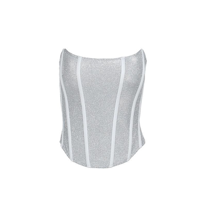 Textured Backless Corset Tube Top - Y2K Fashion, Coquette Aesthetic, Cute Crop Top