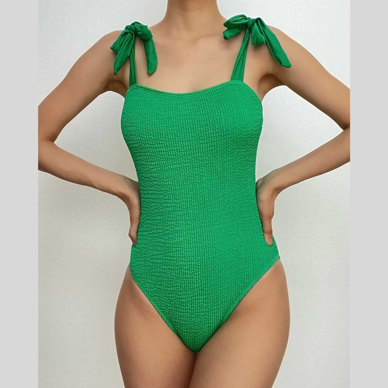 Textured Backless One-Piece Swimwear - Y2K Aesthetic, Cute & Comfy for Summer Vibes