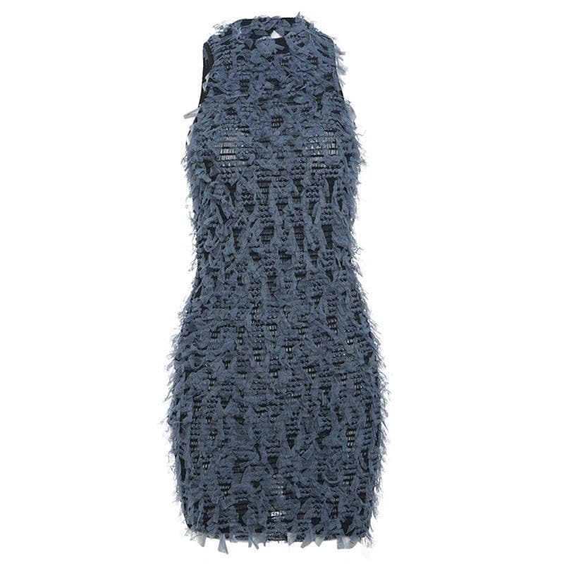 Textured Contrast Mini Dress - Y2K Aesthetic, Coquette Style, Cute & Comfy Fashion