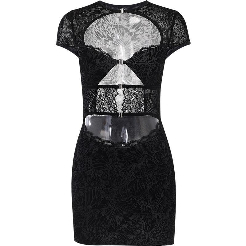 Textured Cut-Out Mini Dress - Y2K Fashion, Coquette Aesthetic, Cute Summer Outfit