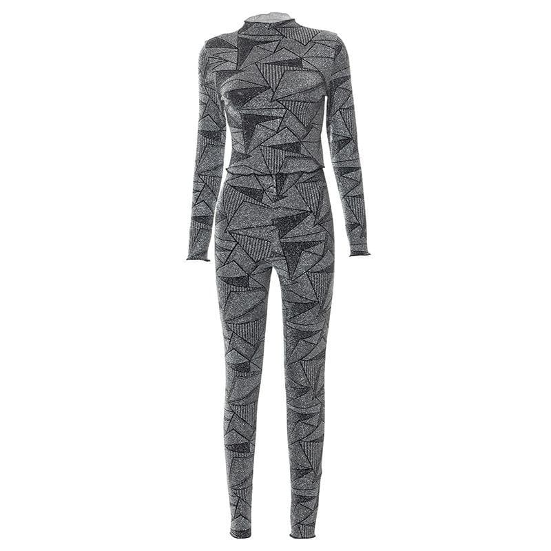 Textured High Neck Long Sleeve Ruffle Pant Set - Y2K Aesthetic, Coquette Style, Comfy Fashion