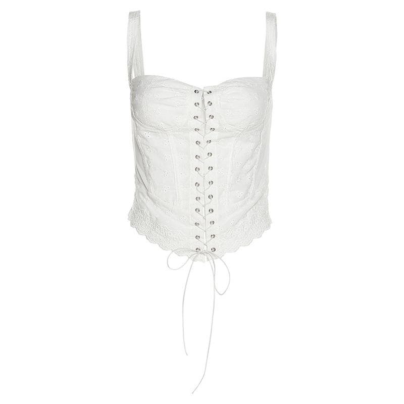 Textured Lace-Up Backless Crop Top - Y2K Fashion, Grunge Aesthetic, Cute Tops