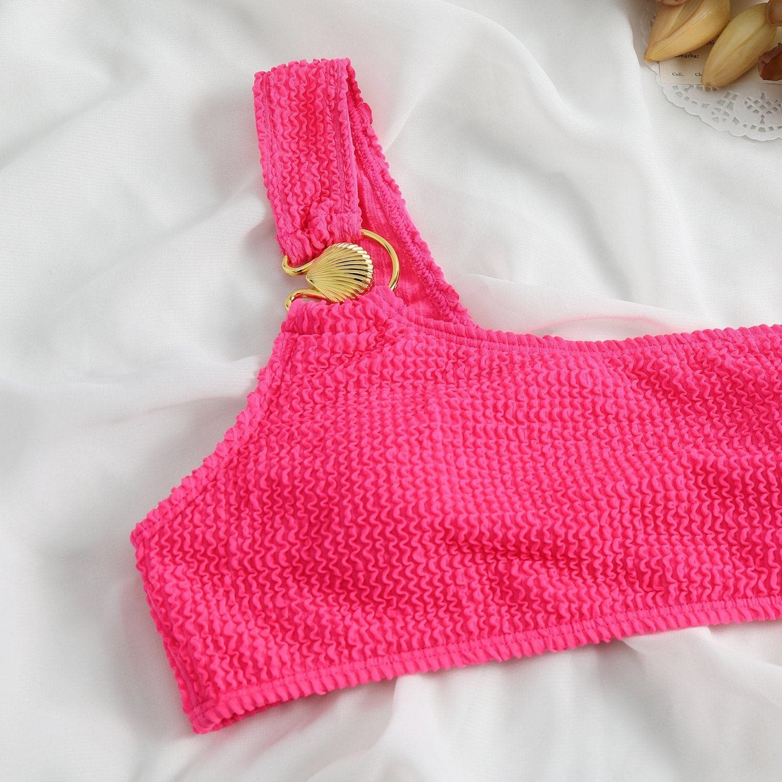 Textured One Shoulder O-Ring Hollow Out One Piece Swimsuit - Y2K & Coquette Aesthetic