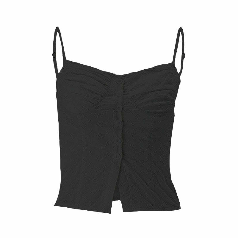 Textured Pleated Backless Cami Top - Y2K Aesthetic, Cute Crop for Coquette & Grunge Styles